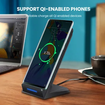 DCAE 15W Încărcător Wireless Stand pentru iPhone SE 2 11 Pro Max XS XR X 8 USB C Qi Rapid de Încărcare Stație de Andocare Pentru Samsung S20 S9 S10