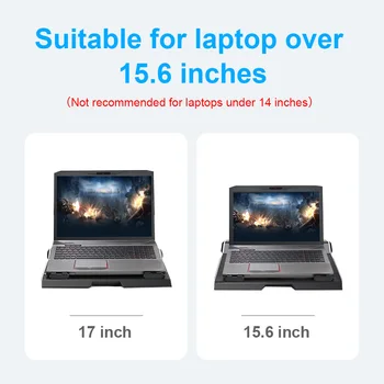 LLANO V6 Portabil Laptop Cooler cu Porturi USB 2.0, 16 Led-uri Răcitorului de Aer al Ventilatorului de Răcire de Bază Notebook Cooler pentru 15 15.6 17 Inch Laptop