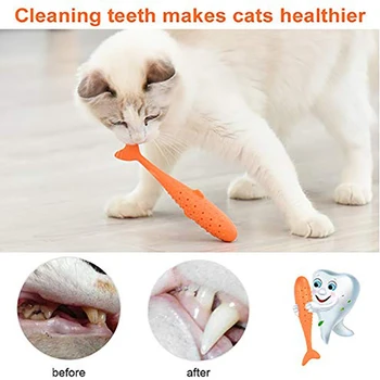 2 buc Catnip Jucării Formă de Pește Periuta de dinti cu Catnip pentru Simulare Cat Pește Silicon de Curatare a Dintilor Mesteca Consumabile pentru animale de Companie pentru Pisici
