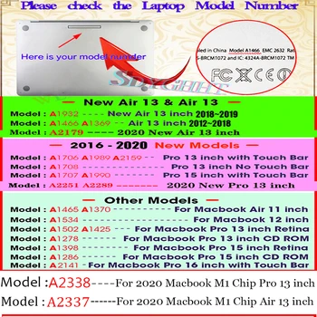 Pentru MacBook M1 Chip Air 13.3 a2337 Pro 13 Atingeți Bara 2020 A2251 a2289 A2338 mac book 12 2019 A1932 A2159 A2179 Hard shell Acoperire