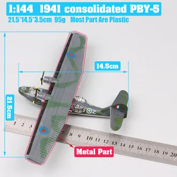 Scara 1: 144 Amer WW2 marea BRITANIE RAF 1941 consolidate PBY 5 catalina Aeronave Canso amfibii avion turnat sub presiune model de vehicul jucărie militare