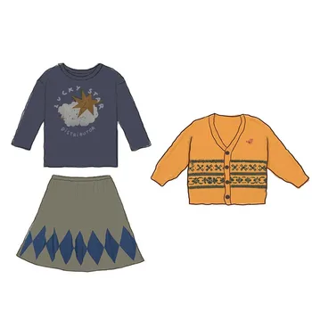 Pre-vânzare 2020 Toamna și Iarna Bobo Seturi de Băieți și Fete cu mâneci Lungi T-shirt Pulover Jumătate de Costum Fusta