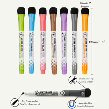 7colors magnetic Bord Alb Earaser Markeri de Desen, Cretă de Sticlă, Ceramică, Tablă, Pixuri pentru Copii scris instrumente de învățare
