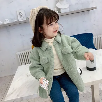 2020 fetiță haina de iarna de moda pentru copii fete de Cașmir blana fals haine copii, haine, tinuta