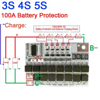 100A BMS MOS 3S 4S 5S CELULE LiFePO4 baterie litiu fosfat de fier de Protecție a Bateriei Echilibru de Încărcare Bord 3.2 V