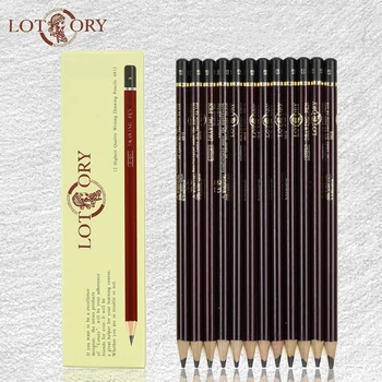 Lotory 12buc Desen Creioane de Lemn Set Schiță Creion Grafit HB/B/2B/8B/12B Creion Simplu Pentru Școală Papetărie de Birou Creion