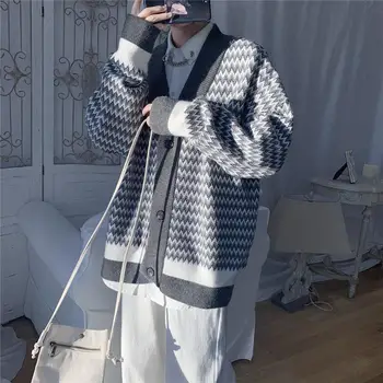 Pulover barbati toamna 2020 coreean Tendință cardigan tricotaje port stil liber uri casual versatil stripe coat
