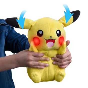 Pokemon Pikachu papusa de Plus poate vorbi de lumină voce Frumoasă Mișcare urechi obraz Stralucitoare electric jucărie de Pluș pentru Copii cadou de Crăciun