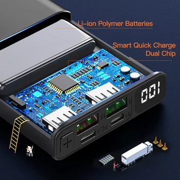 Power Bank 10000mAh 22.5 W QC4.0 PD VOOC 5A Încărcare Rapidă Powerbank USB de Tip C de Două-mod Rapid de încărcare Acumulator Extern Incarcator