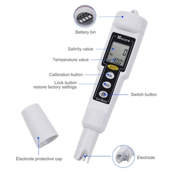 Portabile Pen Salinometer Digital de Salinitate a Apei Metru Impermeabil Apă Tester SPA Salinitate Tester