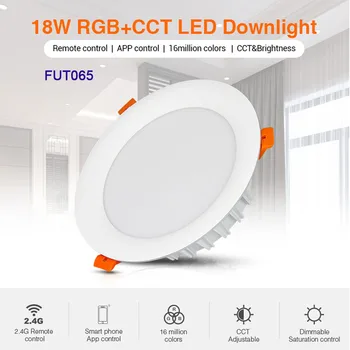 Miboxer LED Downlight 18W RGB+CCT FUT065 AC 100V-240V Rundă de Luminozitate reglabil de Tavan cu LED Downlight