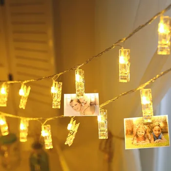 Ziua îndrăgostiților Ghirlanda Deco, Fotografie Carte de Titularul Clip LED Zână Șir lumina de 1M, 2M Coarda lampa Decor Fereastră Cameră Carte de Crăciun