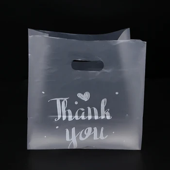 50pcs vă Mulțumesc Cadou de Plastic Pungi de Plastic Cu Maner Pungi de Cumpărături de Crăciun Petrecere de Nunta Favoarea Pungă de Bomboane Tort Ambalaj Saci