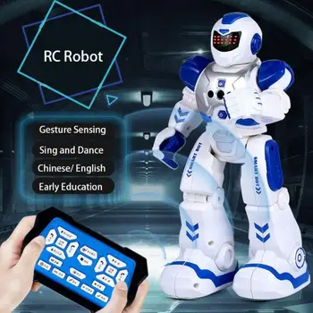 Inteligent RC Robot Inteligent de Acțiune Robot de Jucărie Infra-roșu de Control Dans Cântând Gest Jucării Robot Emițător Permite S R4U5