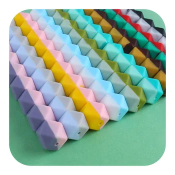 XCQGH 100buc Dublu Mixt de Culoare Hexagon Silicon Dentitie Margele pentru Manual Suzeta Dentitie Zornaitoare Dropshipping