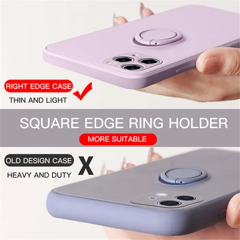 Piața Lichid de Silicon Inel Magnetic Titularul de Caz Pentru iPhone 12 11 Pro XS Max XR XS X 8 7 Plus Stand Deget Inelul Suport Capac
