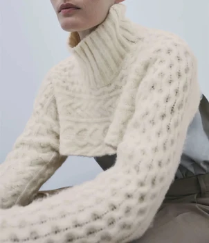 Moda Slim cu Maneca Lunga Pulover Tricotate Liber Casual Elegant Solid șal 2020 Doamna Cald Pulover Top Chic de Toamna Iarna