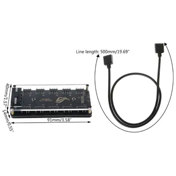AURA SINCRONIZARE 5V 3-pin RGB 10 Hub-Splitter Alimentare SATA 3pin ARGB Adaptor Cablu de Extensie pentru GIGABYTE, MSI-O SUS ASRock CONDUS M5TB