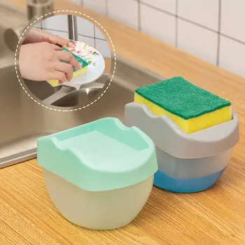 Bucătărie nouă Spălare Detergent Lichid Dozator Cu Burete Cutie de Presă-tip Lichid Cutie bureților de Vase Dozator de Săpun