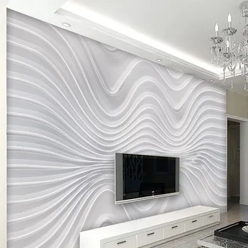 Personalizat Murală Tapet Modern Stereo Simplu Rezumat Curbe Line Tapet Living cu TV, Canapea Hotel de Fundal 3D Perete Autocolante