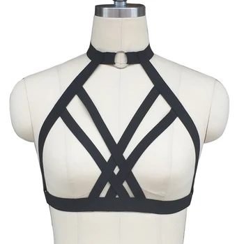 Corp personalizat Cușcă Ham Sutien Bikini de costume de Baie Top Negru pentru Femei exotice, imbracaminte coturno feminino rock