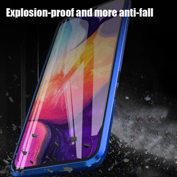 Metal Magnetic Caz Pentru Samsung Galaxy A50 A20 A70 A40 A31 A71 A51 Lateral Dublu capac sticla Pentru S20 ultra S10 S8 S9 plus