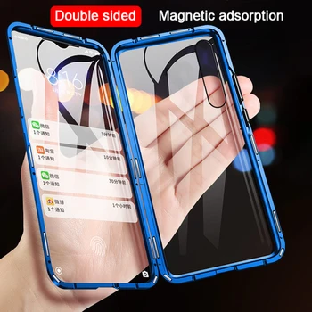 Metal Magnetic Caz Pentru Samsung Galaxy A50 A20 A70 A40 A31 A71 A51 Lateral Dublu capac sticla Pentru S20 ultra S10 S8 S9 plus