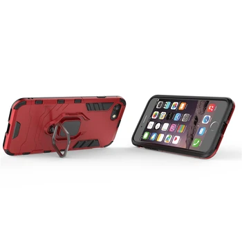 Kickstand de Cazuri Pentru iPhone 12 Mini 11 Pro Max Xs Max XR SE 2020 6 7 8 Plus 5 Capacul 2 în 1 Inel Suport de Amprente Dovada Telefon Sac