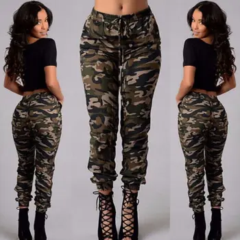 Femei Camo Cargo Pantaloni Casual Pantaloni Militare De Lupta Armata Camuflaj Pantaloni Largi Pantaloni Jogger
