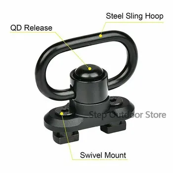 M-lok Sling Muntele Standard QD Sling Swivel Adaptor de 1.25 Inch pentru M lok Quick Release Rail mount adapter