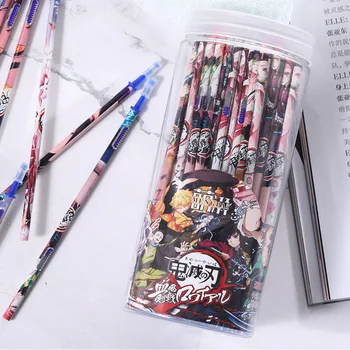 100BUC Anime Demon Slayer Cerneală cerneala Refill Neutru Pen Pix cu Cerneală de Neșters Alternative Creion Refill Negru Albastru