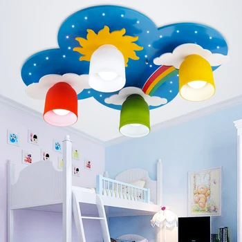Montat pe o suprafață Copii lămpi de Tavan Dormitor Copii Desene animate Curcubeu decor Candelabru Lumina E27 Sursa de Lumina