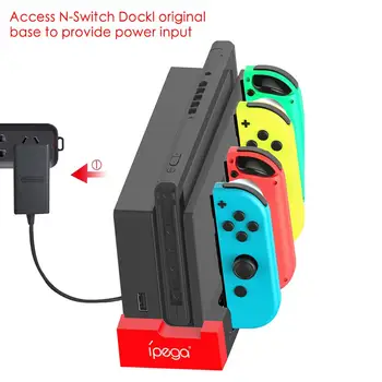 4 sloturi de încărcare Mâner Mic Bază de Încărcare Încărcător PG-9186 Comutator Controler de Încărcare Dock Stand pentru Nintendo Comutator Bucurie-Con