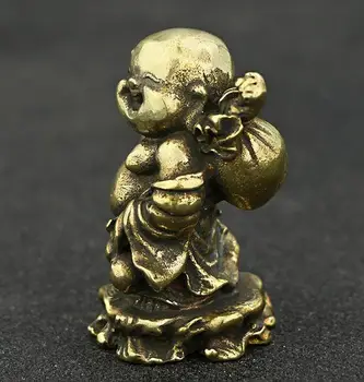 Colectie Chineză Tang Dynasty Bronz Statuia Lui Buddha Trompeta Cu Centimetru Buddha Ascunde Miez Solid Statuie