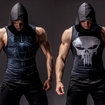 Super-erou de imprimare 3D culturism stringer rezervor de top pentru bărbați elasticitate Ridicată de fitness, vesta musculare băieți fără mâneci vesta hanorace