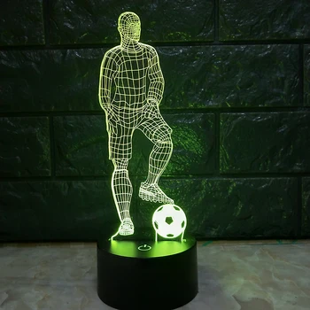 Creative 3D de Fotbal Lumină Led Lumini de Noapte Touch Control Lampă de Masă Pentru Dormitor Cameră Decor Sau Cadou Perfect Pentru Copii