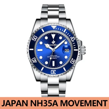 Automată Ceasuri de Scufundări Mens 2020 Safir Mecanice Japonia NH35A Mișcare 100M rezistent la apa de Înot Încheietura Ceasuri Pentru Barbati Luminos