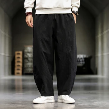 M-5XL Men ' s Bumbac Pantaloni Largi Picior de Toamnă Liber Casual de Fitness Pantaloni Drepte Streetwear Harem Plus Dimensiune Bărbați Îmbrăcăminte XXXXXL