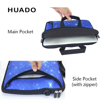 Albastru cer înstelat genți de laptop 15.6 17.3 messenger bărbați femei geanta notebook 13