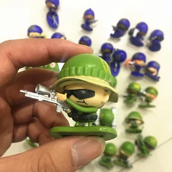 En-gros 20buc/lot 5-7cm mini albastru și verde armata cifre mic soldat bărbați model de joc de luptă de acțiune jucarii si cadouri pentru baieti