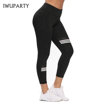 IWUPARTY Nou Solid Mozaic Yoga Pantaloni cu Buzunar Antrenament Sportiv de Funcționare Push-Up Jambiere Femei trening cu Talie Înaltă Colanti