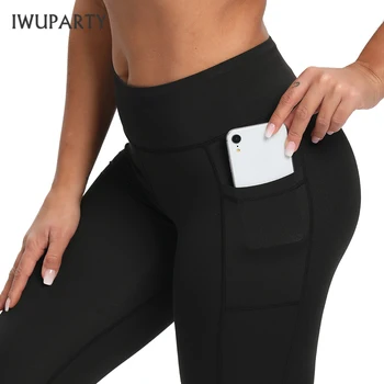 IWUPARTY Nou Solid Mozaic Yoga Pantaloni cu Buzunar Antrenament Sportiv de Funcționare Push-Up Jambiere Femei trening cu Talie Înaltă Colanti