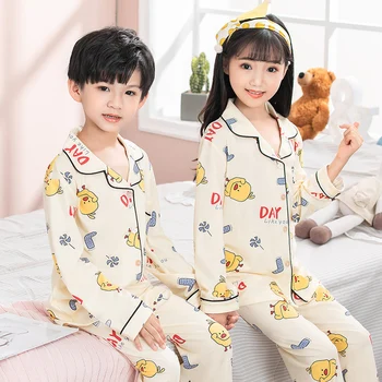 Copiii Set de Pijama Toamna Iarna Fete Băieți, Pijamale, îmbrăcăminte de noapte pentru Sugari Haine Drăguț Desene animate Seturi de Pijama din Bumbac pentru Copii Pijamale