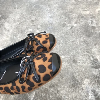Ghepard Imprimare Pantofi Femei Leopard Turma Balerini Papion Balerine Slip On Mocasini Doamnelor Mocasini Confortabile Pantofi De Sex Feminin