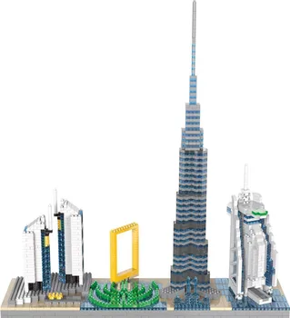 2545PCS de renume Mondial Skyline Arhitectura Micro Diamant Bloc Dubai Cadru U. A. E Burj Al Arab Khalifa Tower Caramida Jucării Pentru Cadou