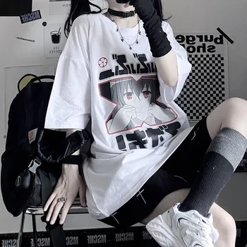 Femei Bluze Topuri De Moda Negru Harajuku Topuri De Vara Tipărite Pulovere Rece Kpop Streetwear Doamnelor Coreean Tricou Fete Tee