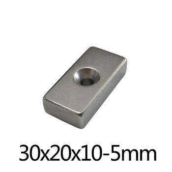 1/3/5pcs 30x20x10-5mm N35 Puternic Sector Magnet gauri de 5mm Puternic Magneții NdFeB Bloc Magneți de pământuri Rare 30*20*10-5mm