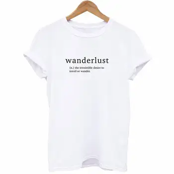 OKOUFEN unisex moda estetice teuri scrisoarea imprimate din bumbac tricou femei topuri tee îmbrăcăminte Wanderlust tricou tricouri crewneck