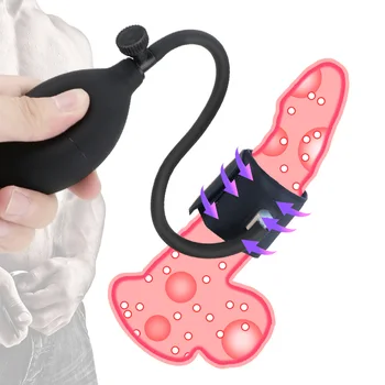 IKOKY Gonflabile Pompa Penis Enlarger Inel pentru Penis din Silicon de Pompare Manșon Umflat Jucarii Sexuale pentru Bărbați Dick Inele Accesoriu de sex Masculin Pompe