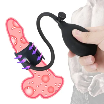 IKOKY Gonflabile Pompa Penis Enlarger Inel pentru Penis din Silicon de Pompare Manșon Umflat Jucarii Sexuale pentru Bărbați Dick Inele Accesoriu de sex Masculin Pompe